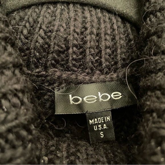 Bebe Black Long Sleeve Knit Dress - Picture 2 of 13